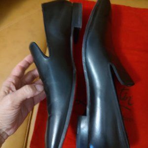 Christian Louboutin men black dress shoe loafer  47